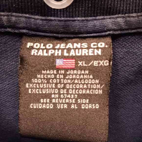 Ralph Lauren Shirt Mens XL Blue Golf Embroidered Flag Logo Polo Jeans Co Vintage - Picture 7 of 8